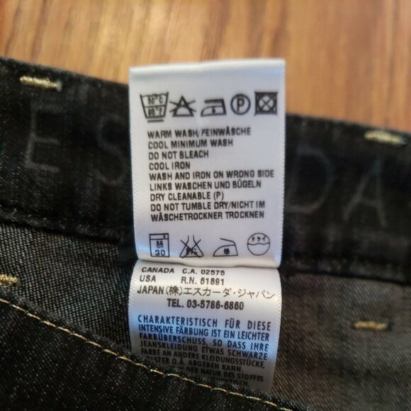 Escada Jeans Womens 10 Italy 40 Black Gold Stitch Straight Leg Mid Rise Stretch - Picture 12 of 12